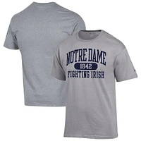 Men's Champion Heather Gray Notre Dame Fighting Irish Arch Pill T-Shirt