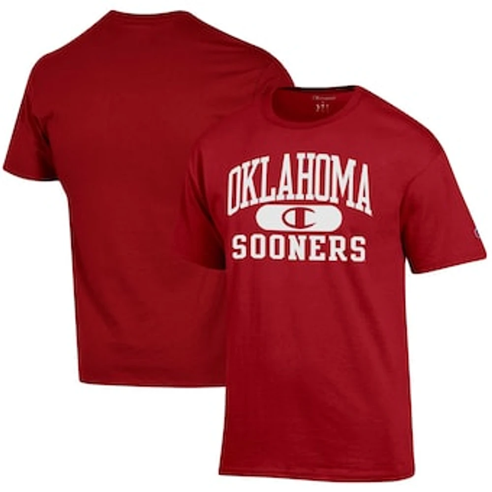 Men's Champion Crimson Oklahoma Sooners Arch Pill T-Shirt