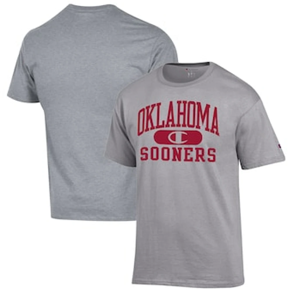 Men's Champion Heather Gray Oklahoma Sooners Arch Pill T-Shirt