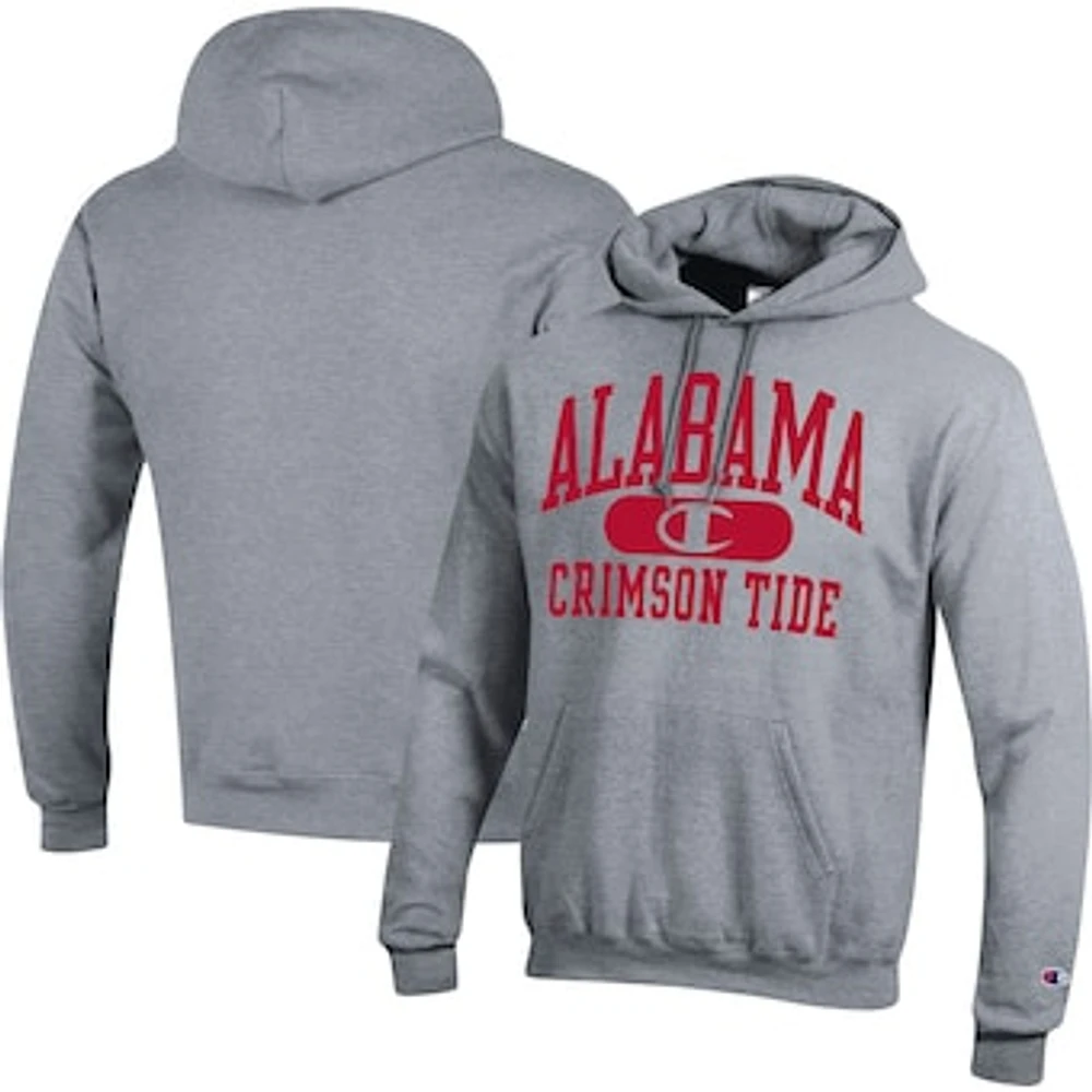 Men's Champion Heather Gray Alabama Crimson Tide Arch Pill Pullover Hoodie