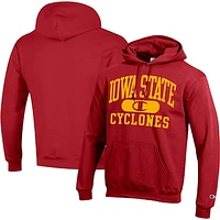 Men's Champion Cardinal Iowa State Cyclones Arch Pill Pullover Hoodie