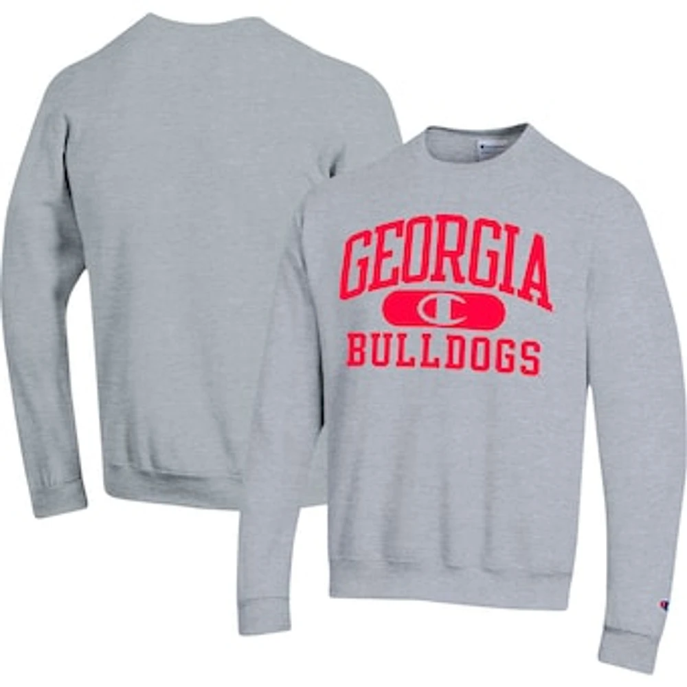 Men's Champion Heather Gray Georgia Bulldogs Arch Pill Sweatshirt