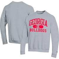 Men's Champion Heather Gray Georgia Bulldogs Arch Pill Sweatshirt