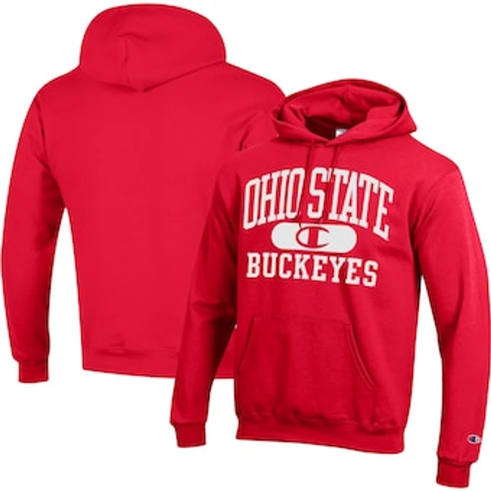 Men's Champion Scarlet Ohio State Buckeyes Arch Pill Pullover Hoodie