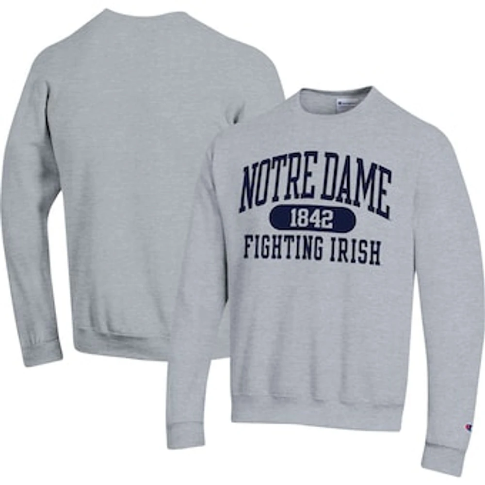 Men's Champion Heather Gray Notre Dame Fighting Irish Arch Pill Sweatshirt