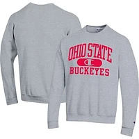 Men's Champion Heather Gray Ohio State Buckeyes Arch Pill Sweatshirt
