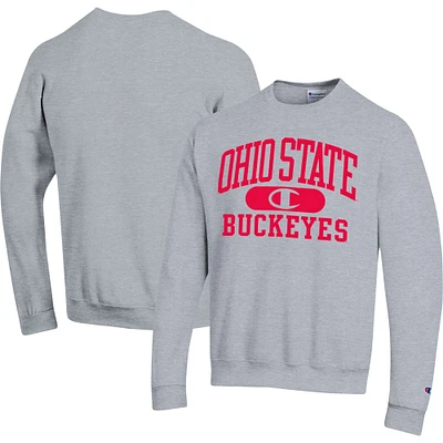 Men's Champion Heather Gray Ohio State Buckeyes Arch Pill Sweatshirt