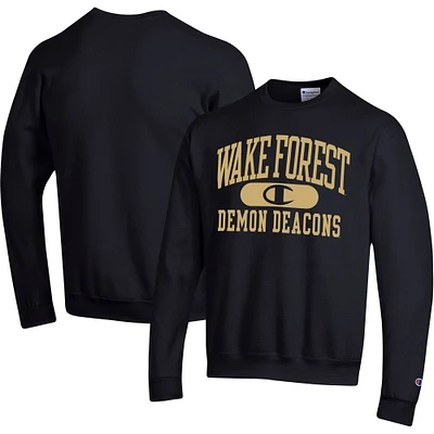 Men's Champion Black Wake Forest Demon Deacons Arch Pill Sweatshirt