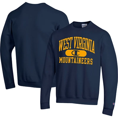 Men's Champion Navy West Virginia Mountaineers Arch Pill Sweatshirt