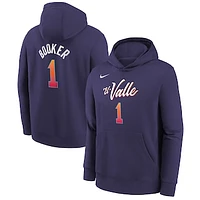 Youth Nike Devin Booker Purple Phoenix Suns 2023/24 City Edition Name & Number Pullover Hoodie