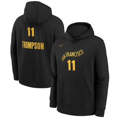 Youth Nike Klay Thompson Black Golden State Warriors 2023/24 City Edition Name & Number Pullover Hoodie