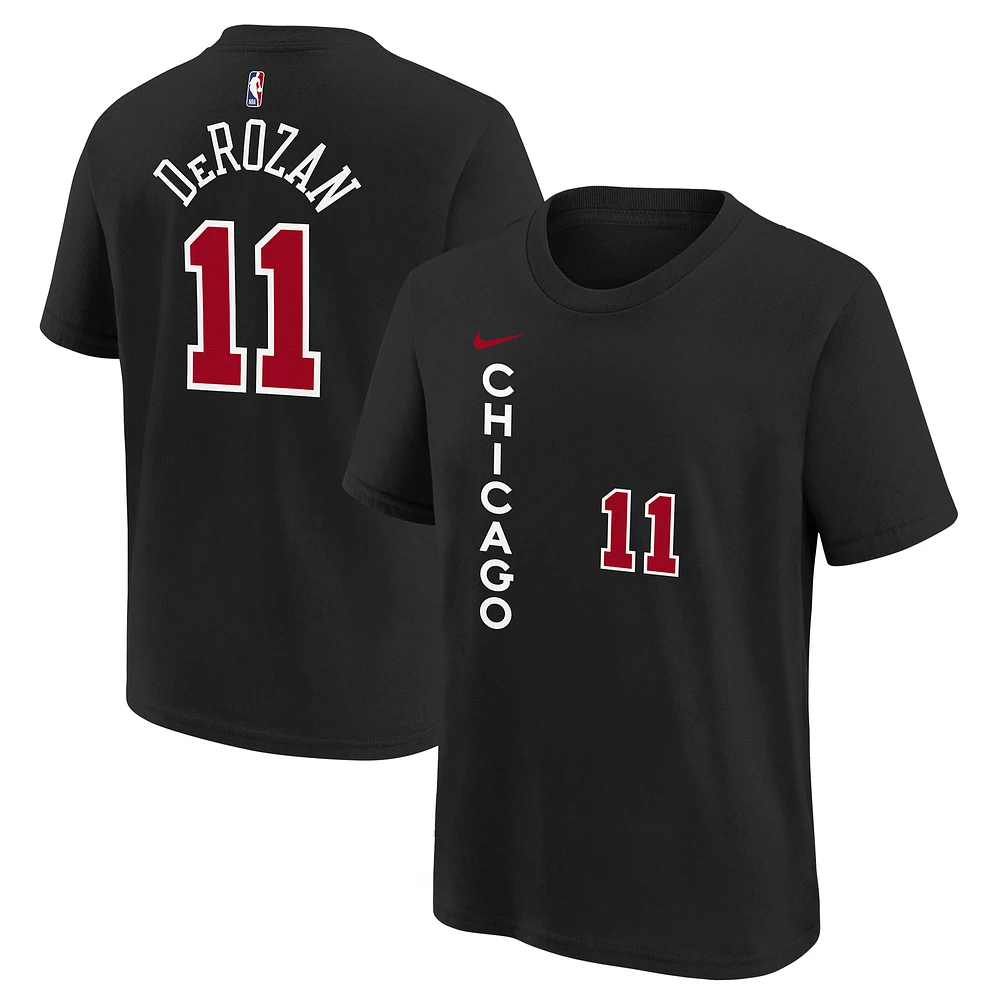 Youth Nike DeMar DeRozan Black Chicago Bulls 2023/24 City Edition Name & Number T-Shirt