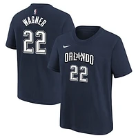 Youth Nike Franz Wagner Navy Orlando Magic 2023/24 City Edition Name & Number T-Shirt