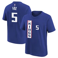 Youth Nike De'Aaron Fox Blue Sacramento Kings 2023/24 City Edition Name & Number T-Shirt