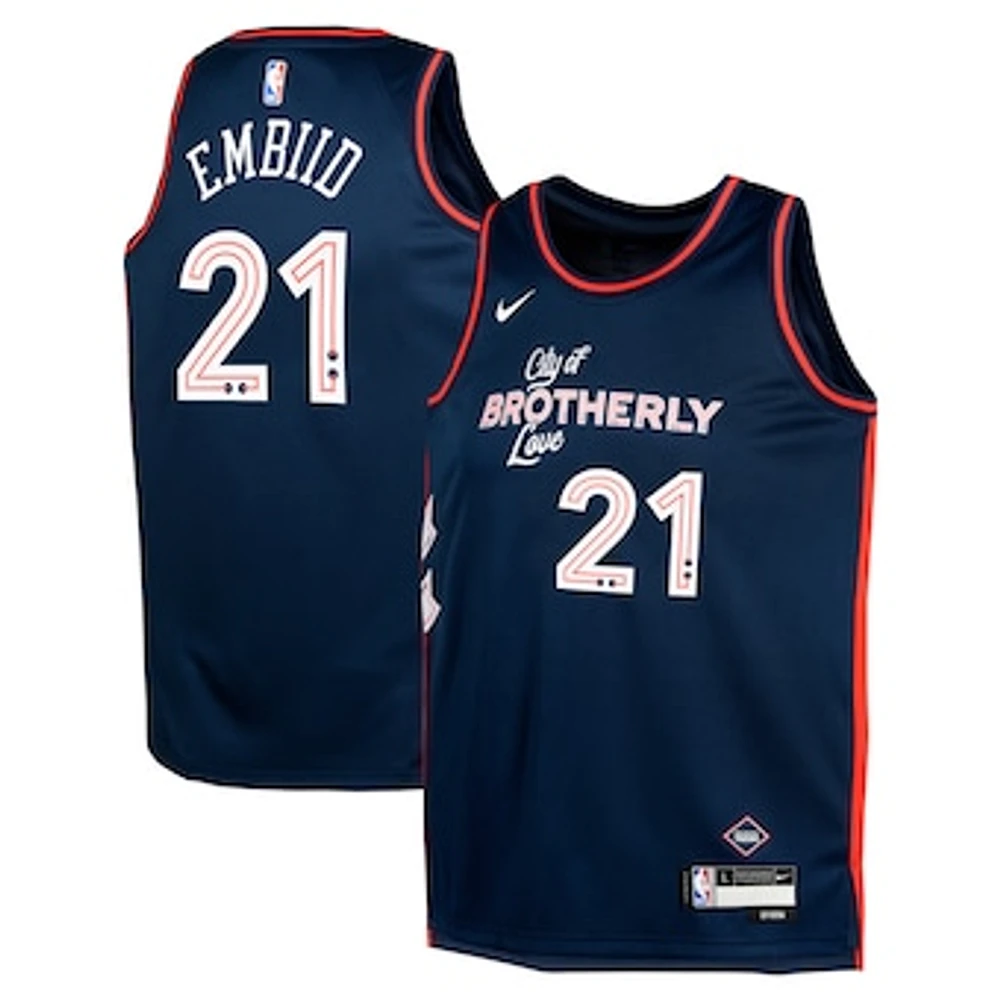 Youth Nike Joel Embiid Navy Philadelphia 76ers  Swingman Replica Jersey - City Edition