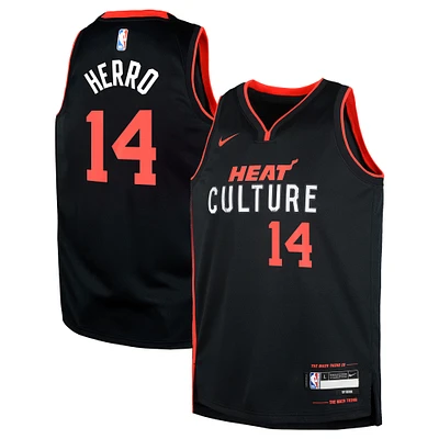 Youth Nike Tyler Herro Black Miami Heat  Swingman Replica Jersey - City Edition