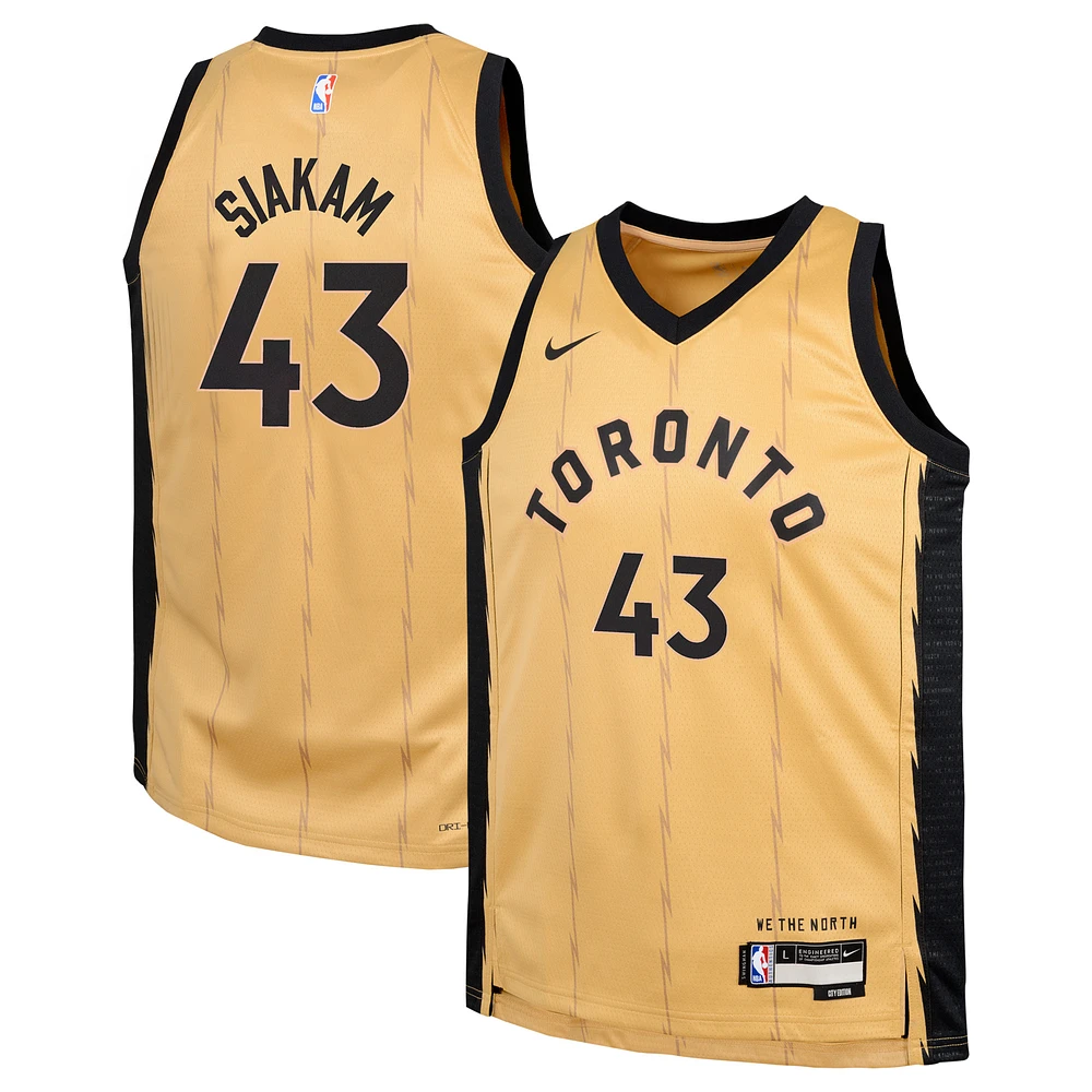 Youth Nike Pascal Siakam Gold Toronto Raptors  Swingman Replica Jersey - City Edition