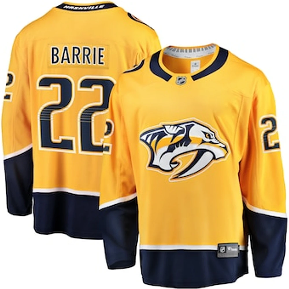 Men's Fanatics Tyson Barrie Gold Nashville Predators Home Breakaway Jersey