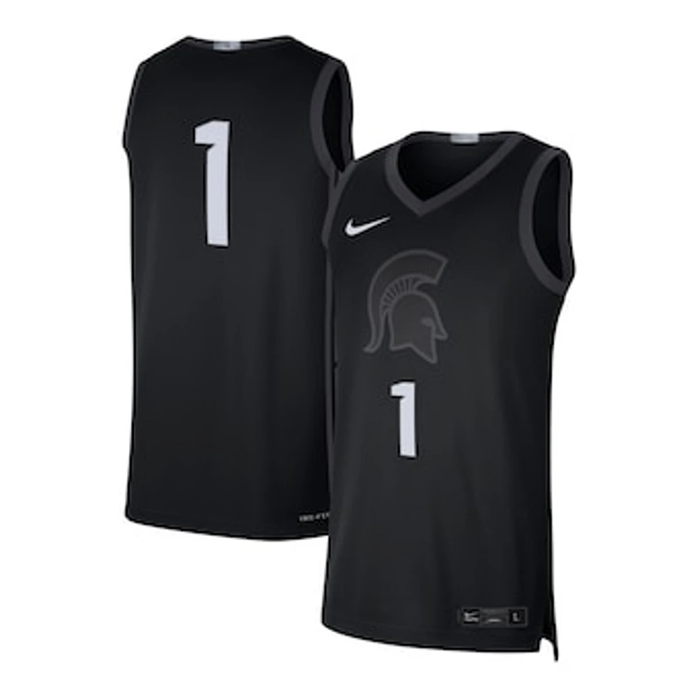 Men's Nike #1 Black Michigan State Spartans Limited Authentic Jersey