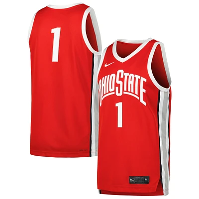 Men's Nike #1 Scarlet Ohio State Buckeyes Replica Jersey