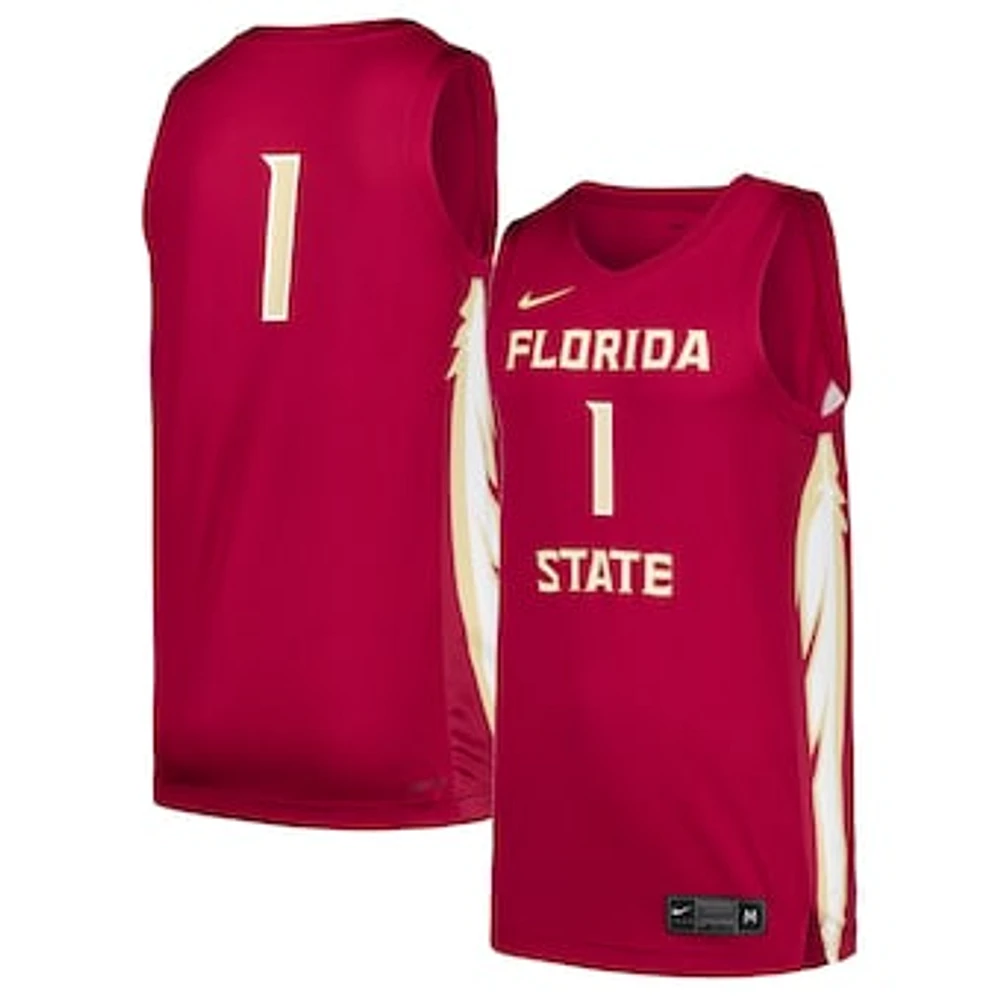 Men's Nike #1 Garnet Florida State Seminoles Replica Jersey