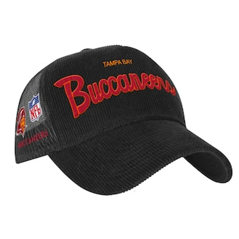 Youth Mitchell & Ness Black Tampa Bay Buccaneers Times Up Precurved Trucker Adjustable Hat