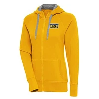 Women's Antigua Gold Grand Rapids Victory Full-Zip Hoodie