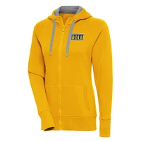 Women's Antigua Gold Grand Rapids Victory Full-Zip Hoodie