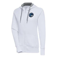 Women's Antigua White Iowa Wolves Victory Full-Zip Hoodie