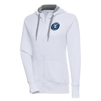 Women's Antigua White Texas Legends Victory Full-Zip Hoodie