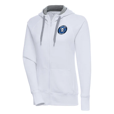 Women's Antigua White Texas Legends Victory Full-Zip Hoodie