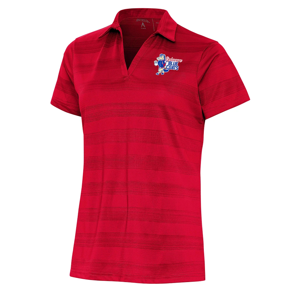 Women's Antigua Red Delaware Blue Coats Compass Polo
