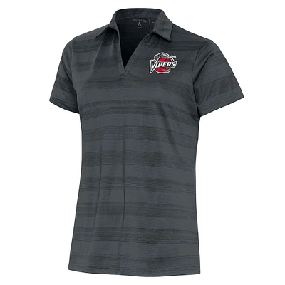 Women's Antigua Charcoal Rio Grande Valley Vipers Compass Polo