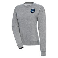 Women's Antigua Heather Gray Iowa Wolves Victory Pullover Sweatshirt