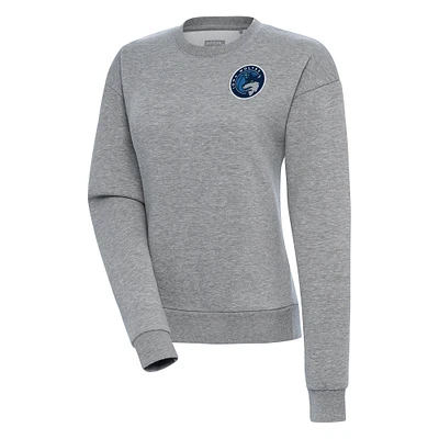 Women's Antigua Heather Gray Iowa Wolves Victory Pullover Sweatshirt