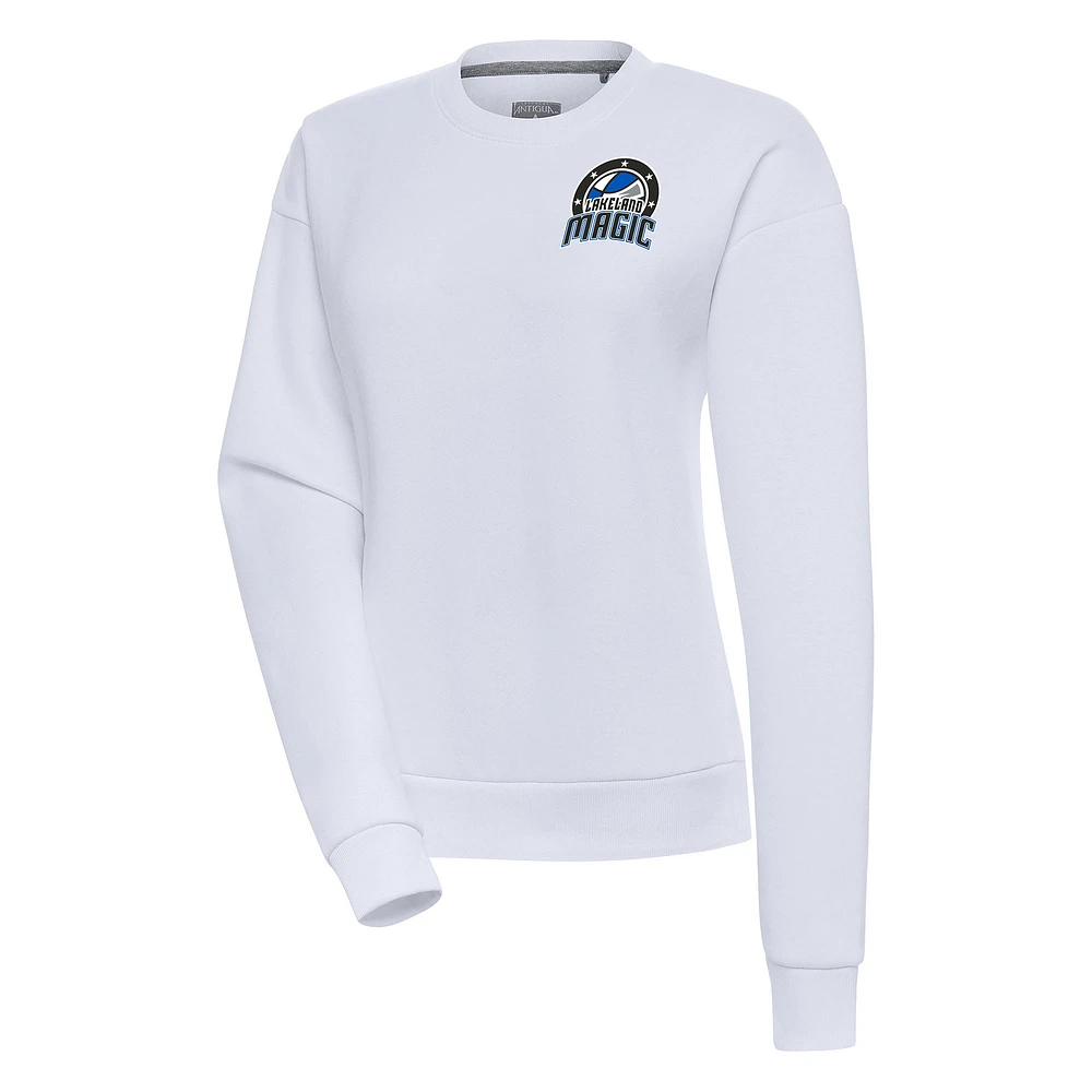 Women's Antigua White Lakeland Magic Victory Pullover Sweatshirt