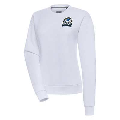 Women's Antigua White Lakeland Magic Victory Pullover Sweatshirt