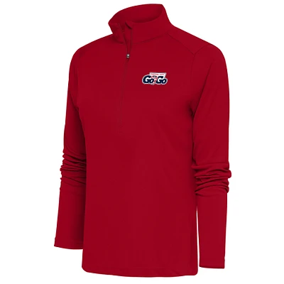 Women's Antigua Red Capital City Go-Go Tribute Half-Zip Pullover Top