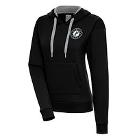 Women's Antigua Black Austin Spurs Victory Pullover Hoodie