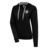 Women's Antigua Black Austin Spurs Victory Pullover Hoodie