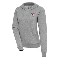 Women's Antigua Heather Gray Birmingham Squadron Victory Pullover Hoodie