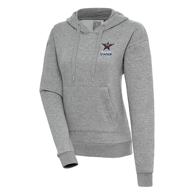 Women's Antigua Heather Gray Birmingham Squadron Victory Pullover Hoodie