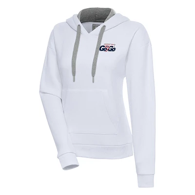 Women's Antigua White Capital City Go-Go Victory Pullover Hoodie