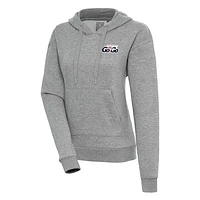 Women's Antigua Heather Gray Capital City Go-Go Victory Pullover Hoodie