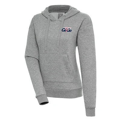 Women's Antigua Heather Gray Capital City Go-Go Victory Pullover Hoodie
