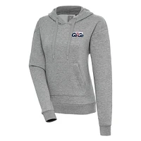 Women's Antigua Heather Gray Capital City Go-Go Victory Pullover Hoodie