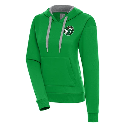 Women's Antigua Kelly Green Maine Celtics Victory Pullover Hoodie
