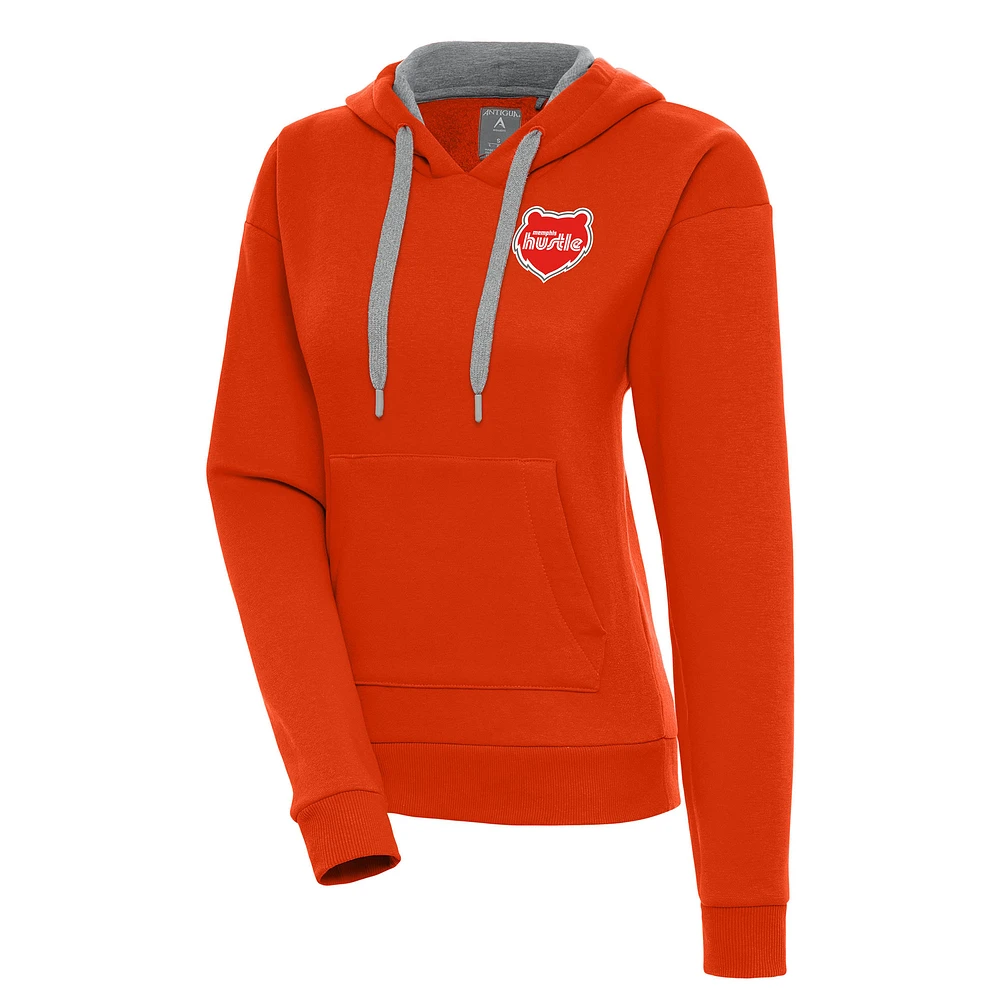 Women's Antigua Orange Memphis Hustle Victory Pullover Hoodie
