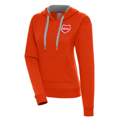 Women's Antigua Orange Memphis Hustle Victory Pullover Hoodie