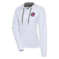 Women's Antigua White Motor City Cruise Victory Pullover Hoodie